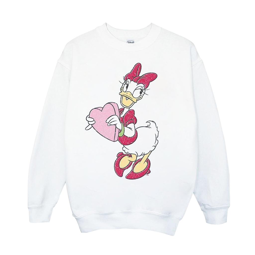 Disney Mens Daisy Duck Love Heart Sweatshirt