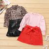 Toddler Kids Baby Girls Casual Clothes Set Solid Color Turtleneck Knitwear Sweater Tops + Pleated Skirt 2Pcs Outfits Set