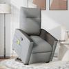 Massage Recliner with Rising Function Light Grey Fabric