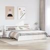 VidaXL Bed Frame with Headboard Without Mattress White 200x200 Cm 3306004