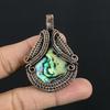 Abalone Shell Pendant, Handmade Gemstone Pendant, 999 Copper Wire Wrapped Pendant Antique Jewelry, For Engagement Gift