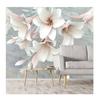 Floral Wall Mural Removable Photo Wall Papers Home Decor Marble Pattern Tv Background Wallpapers For Living Room