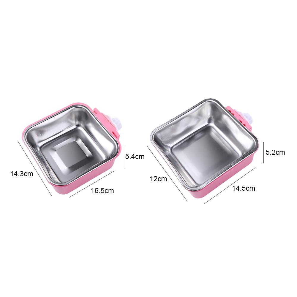 Puppy Detachable Anti-overturning Square Hanging Water Feeder Container Food Dish Dog Crate Bowl