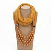 Imitation Pearl Scarf with Necklace Women's Spring and Autumn Ethnic Style Pendant Jewelry Scarf Travel Photo Performance Scarf