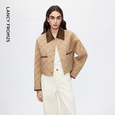 Куртка укороченная стеганая ромбами в стиле ретро Майяр от Lanzhi