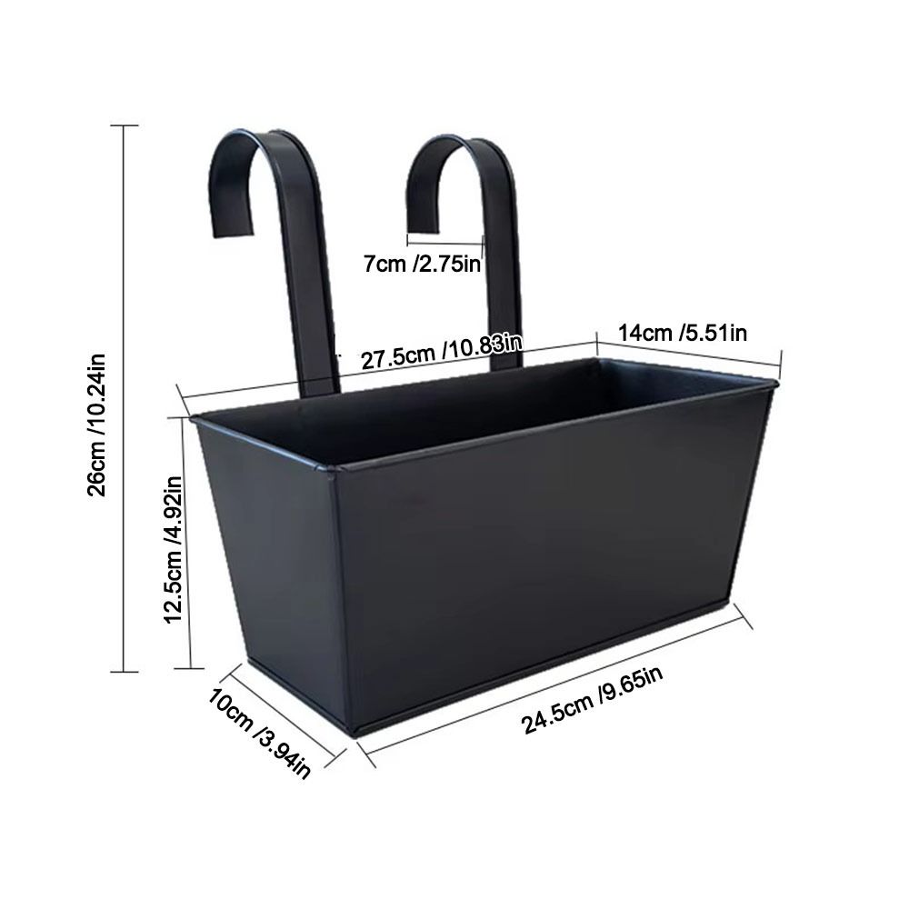 Iron Hanging Flower Pots Weather-Resistant Modern Boho Planter New Wall Mount Window Box