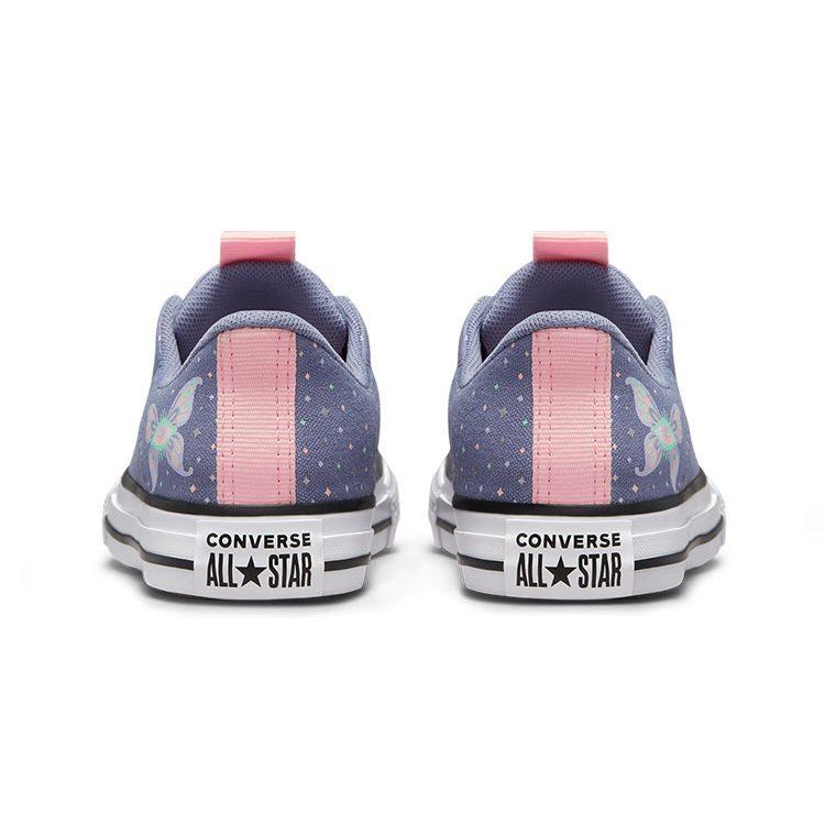 Converse Кеды All Star для детей, устойчивые к истиранию, низкие, из холста, фиолетовые, для детей от 3 до 7 лет, A01707C