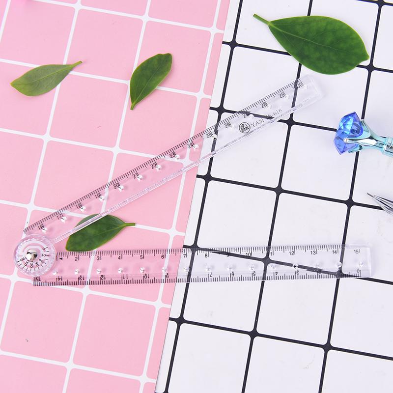 Clear Plastic Acrylic Folding Straight Rulers 30Cm Drawing Kid School Supplies