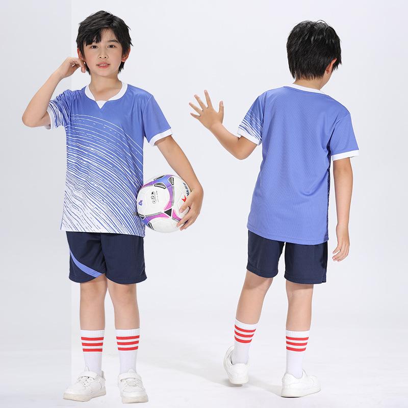Children's football jersey sets, boys' and girls' quick-dry short-sleeve training elementary school soccer match team uniforms