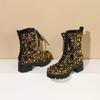 Sequins Glitter Party Goth Shoes For Women Shiny Lace-up Platform Chunky Heels Ankle Boots Wedding Shoes