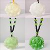 Imitation Hetian Jade Lotus Pendant Necklace for Women - White Jade Flower Blooming Wealth Design