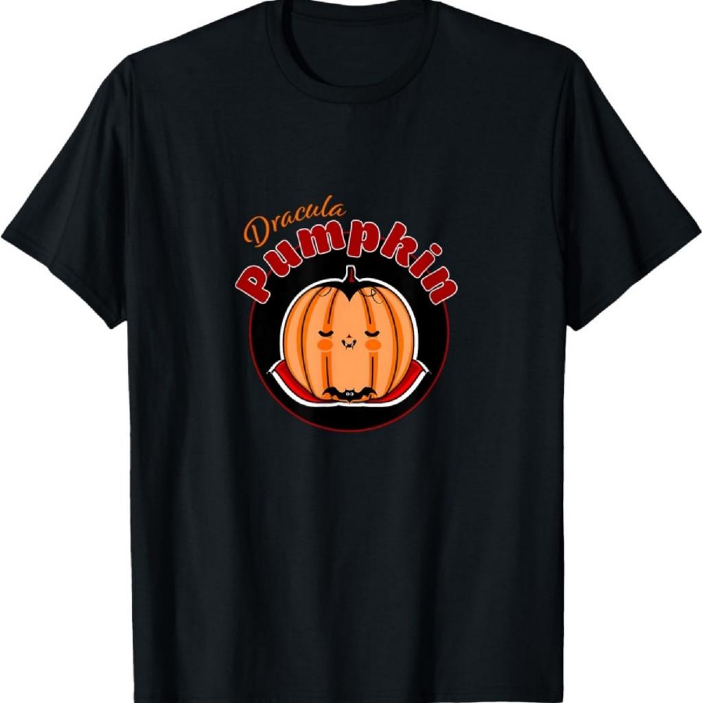 Halloween Cute Vampire Dracula Pumpkin T-Shirt
