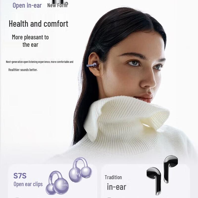 Saina Беспроводные спортивные наушники с клипсами и открытым ухом Bluetooth