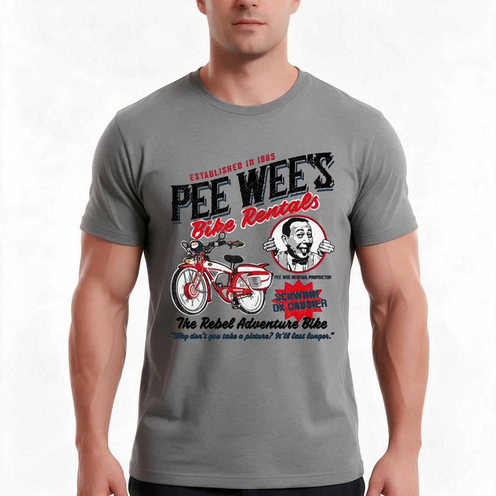 Pee Wee Herunisex Bike Rentals Tshirt Summer Casual Cotton Tee Oversized Streetwear Tops Vintage Graphic Print 100 Cotton