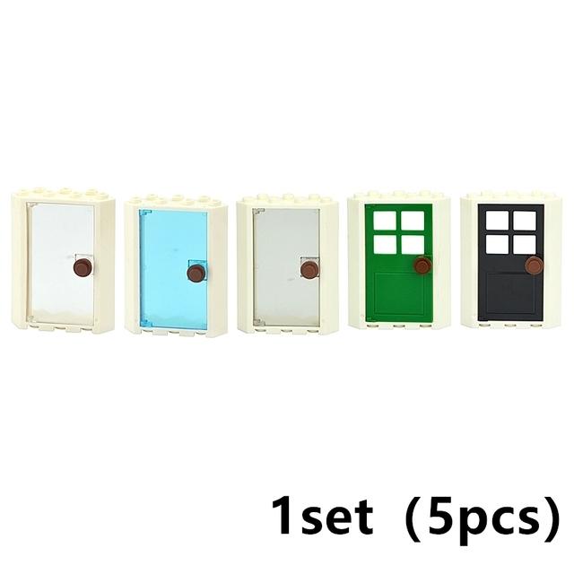 City Window Building Up Cubes Custom Build House Door Frame Glass Bricks Parts Fits 60594 60616 60621 60596 MOC Educational Tool Parts Fo