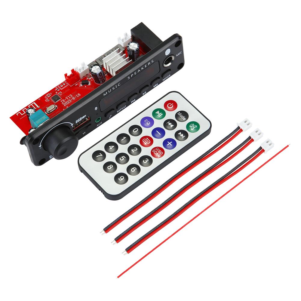 150 Вт Усилитель Автомобильный FM-радио Модуль 6,5 мм Микрофон Совместимый с Bluetooth 5.0 Аудио MP3-плеер TF USB Музыкальный плеер Запись Вызова