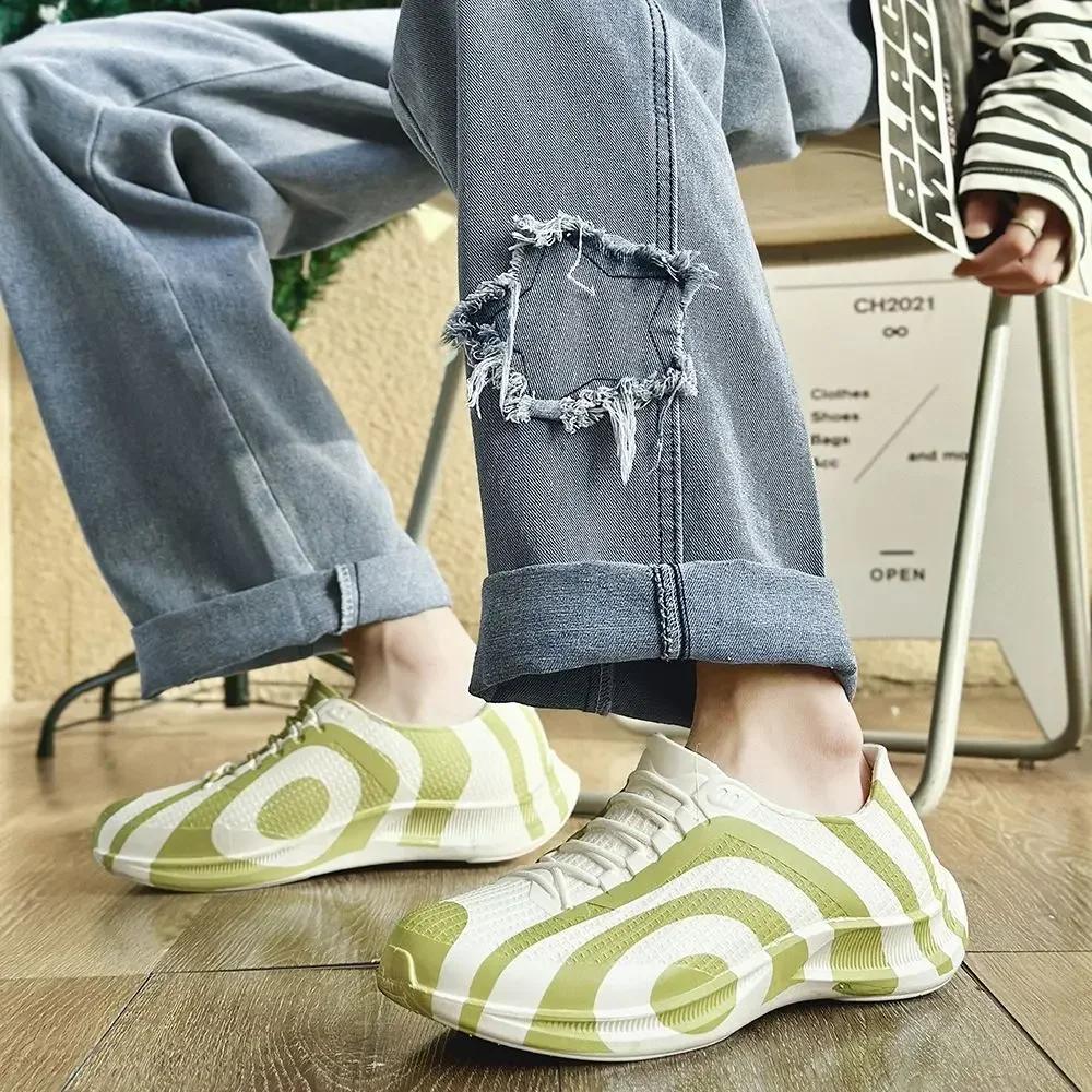 Модные короткие мужские туфли Низкие ПВХ дождевые ботинки для мужчин Кулинарные до щиколотки Летние Повар Кухня Без шнуровки Лоферы на низком каблуке В наличии Широкий носок