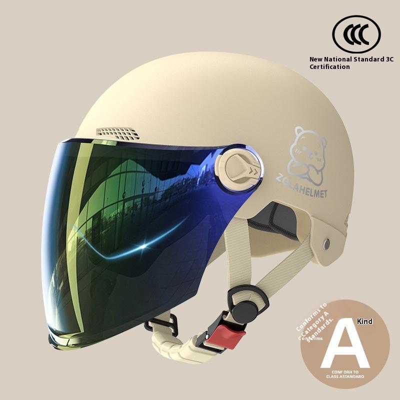 Bear Helmet, Electric Car, Half Helmet, Sunscreen for Women, Ventilated and Light, Wholesale with Ear Protectors, Warm In Winter