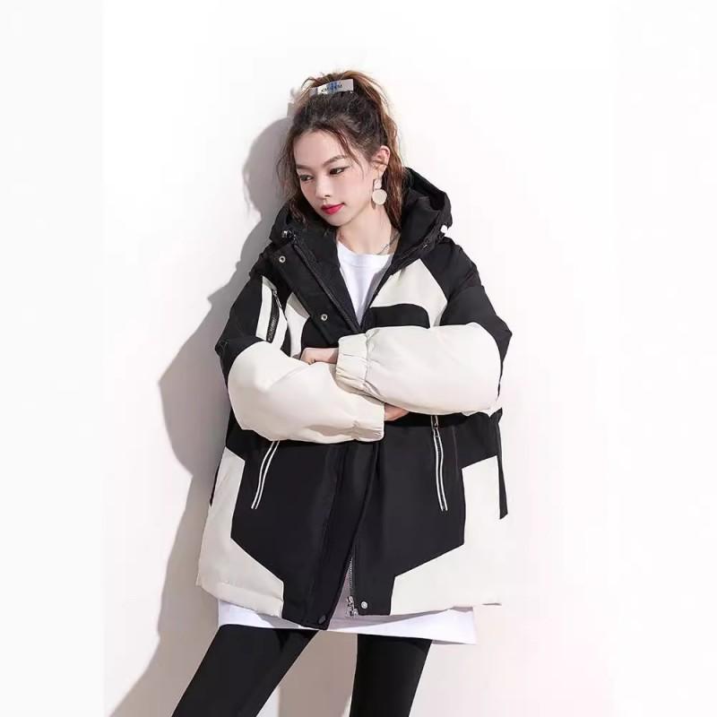 Womens Oversized Puffer Jacket 2026 Winter Warm Thick Cotton-Padded Coat With Hood Short Length