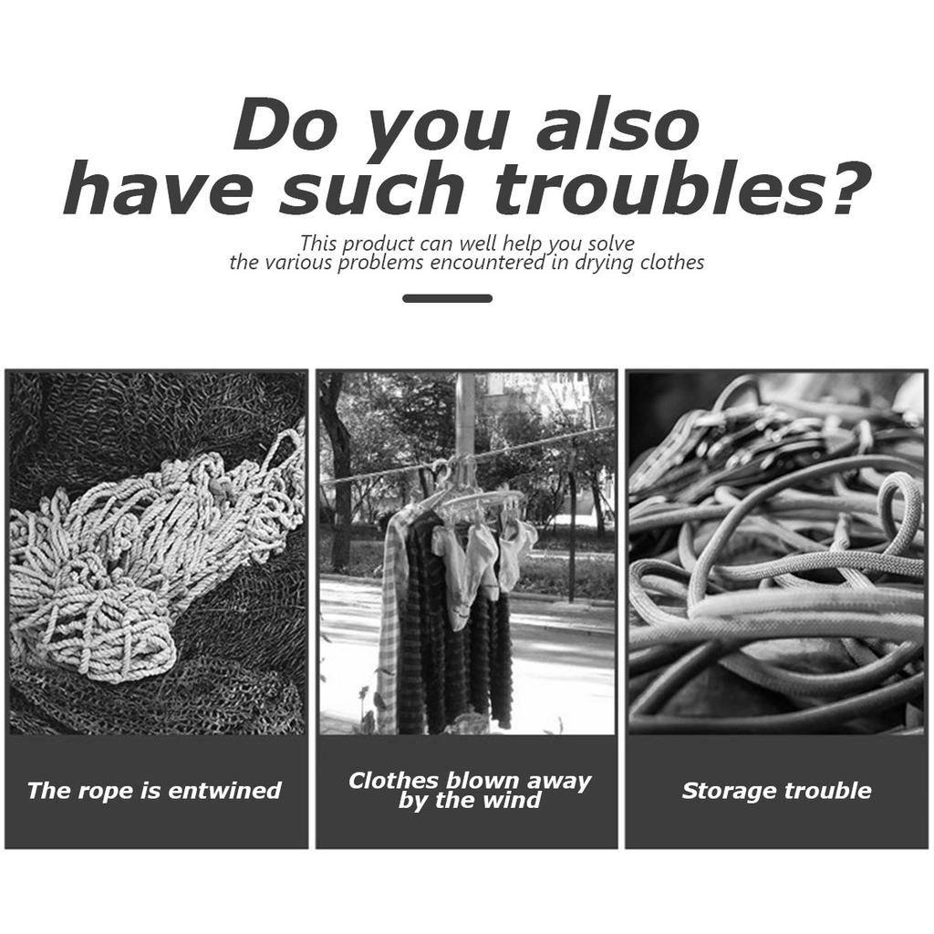 8m Clothesline Retractable Portable Travel Outdoor Camping Windproof Belt With Fixed Buckle And Clothespin Clothesline