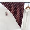 Korean design retro literary blue striped triangle scarf silk scarf summer thin scarf neck accessories small scarf