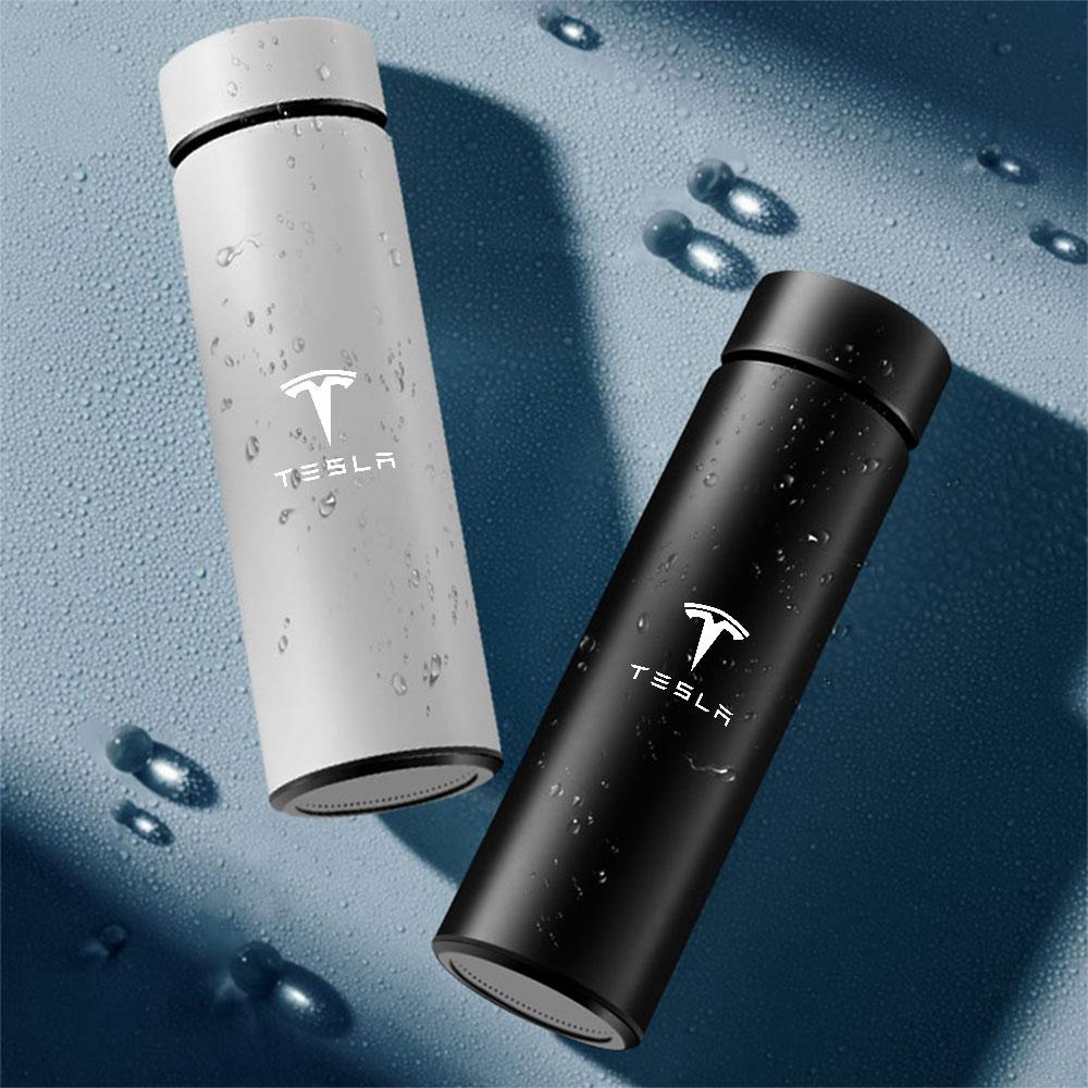 ALS1 500ml Portable Car Smart Thermos Bottle Temperature Display Cup Valve Cap For Tesla Model 3 Model X MODEL S ROADSTER Car Styling