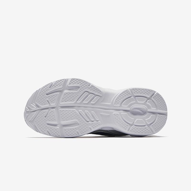 Anta Kids Synthetic Leather Fabric Trendy Versatile Unique Lightweight Shock Absorbing Low Top Running Shoes Kids Sneaker Blue Silver A12445577N-1