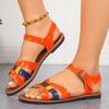 Модные сандалии на плоской подошве контрастных цветов для женщин лето 2025, удобные нескользящие пляжные туфли, женские легкие римские сандалии с ремешком на щиколотке