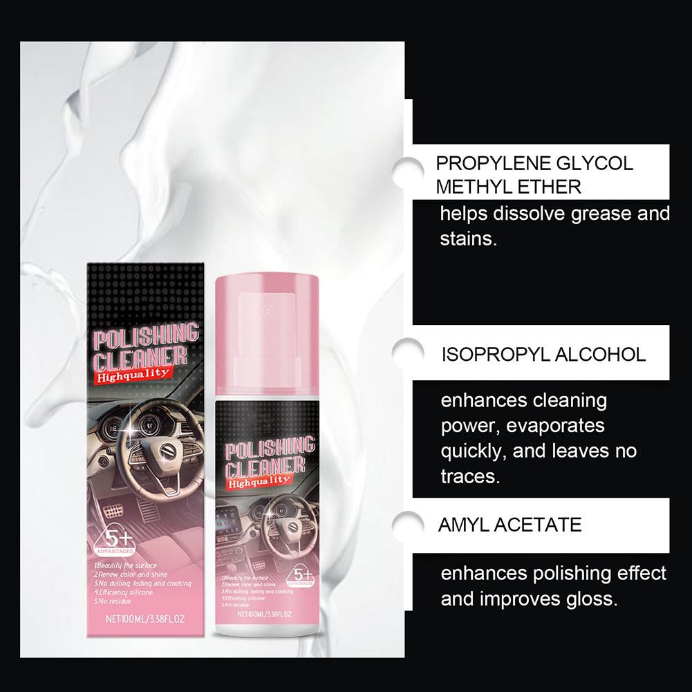 100 мл Полироль для салона автомобиля Очиститель для блеска автомобиля Спрей для детализации салона Защита от выцветания цвета Восстановление Уход за автомобилем Детейлинг-спрей