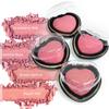 Yousheng Love Heart Pressed Powder Blush Matte Highly Pigmented Long Lasting Natural Single Color Buildable Women Girls Face Makeup Blusher Palette
