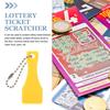 Operitacx 10-Piece Lottery Ticket Scraper, Plastic Lottery Scratcher, Scoop-Shaped Scraper, Lottery Ticket Scratch Tool, Lottery Scratcher Key Ring, L