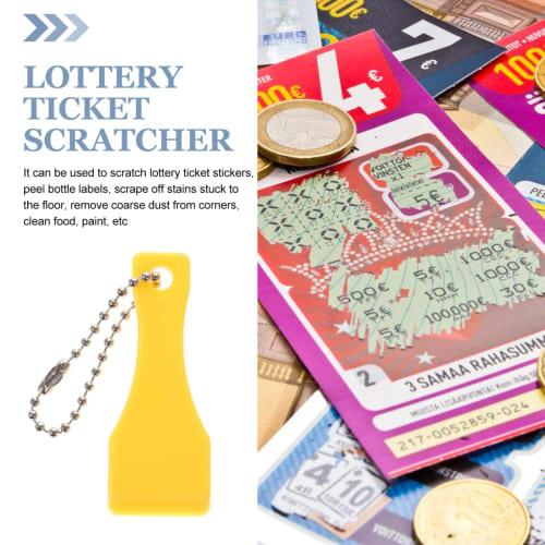 Operitacx 10-Piece Lottery Ticket Scraper, Plastic Lottery Scratcher, Scoop-Shaped Scraper, Lottery Ticket Scratch Tool, Lottery Scratcher Key Ring, L