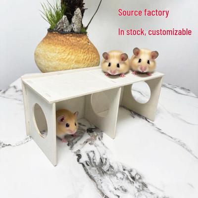 Водонепроницаемое, устойчивое к грызению деревянное укрытие для хомяков и перепелов: Маленькое вилла-гнездышко