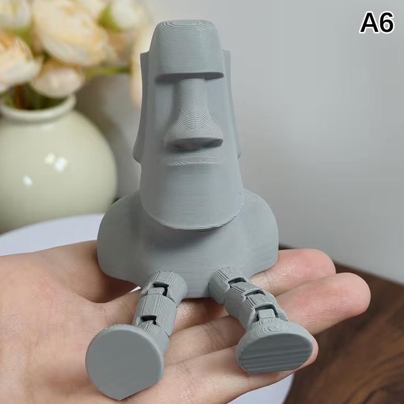 3D-печатная статуя Моаи с острова Пасхи, Моаи-украшение с подвижными суставами, Коллекционная фигурка, Декор для дома и рабочего стола, Подарок на вечеринку