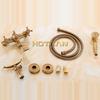 Bathroom Bath Tub Wall Mounted Hand Held Antique Brass Shower Head Kit Copper Chrome Shower Faucet Mixer Sets