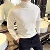 Korean Trend Autumn Winter Sweaters Men Pullovers Fleece Lining Turtleneck Knitted Sweatshirt Warm Bottoming Shirts