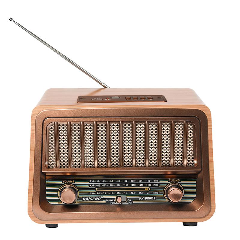 Портативный Bluetooth-динамик: 1968BT Домашний радиоприемник в античном стиле с сабвуфером и многофункциональным слотом для карт