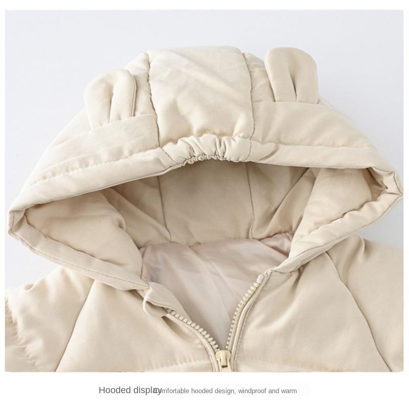 1-6Y C Зимняя куртка с капюшоном для мальчиков и девочек Детская утепленная одежда для хлеба Детская хлопковая куртка