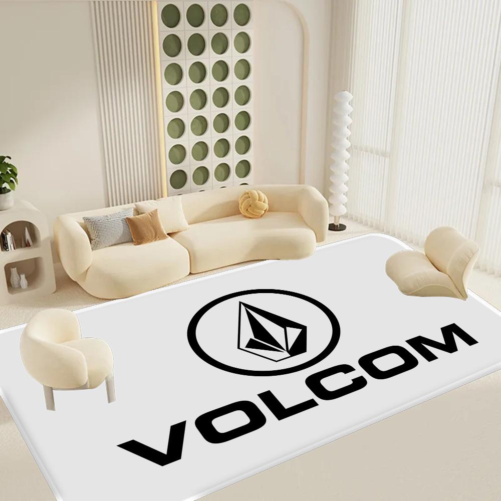 V-Volcom LOGO Long Rugs Nordic Style Bedroom Living Room Doormat Home Balcony Anti-Slip Toilet Rug