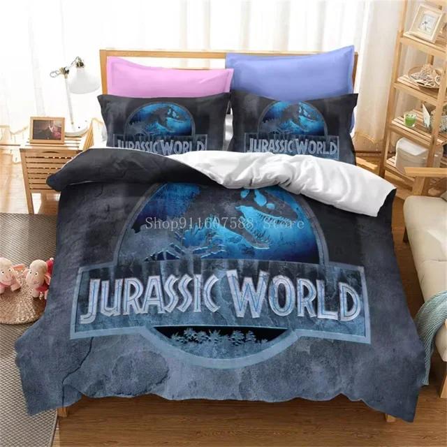 Red Jurassic Park Bedding Collection Cartoon Home Textiles For Kids Bed Collection Comforter Cover Bedroom Collection Queen Dinosaur Duvet Cover