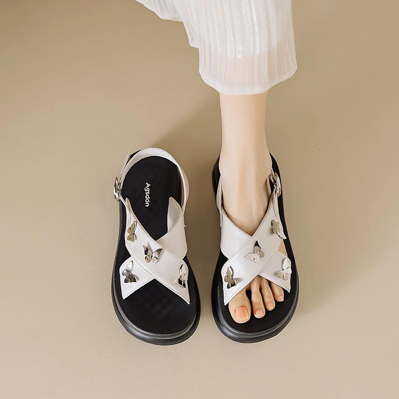 Augustine Sandals Women's Summer Wear 2025 New Platform Butterfly Cool Slippers with Skirt Casual Beach Shoes