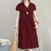 ZANZEA Summer Casual V-neck Short Sleeve Tunic Waist Shirt Dress