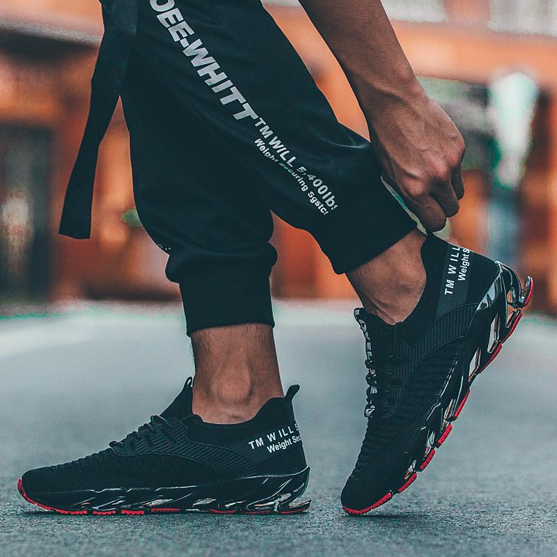 Fashion Men's Sports Shoes Mesh Breathable Shoes Blade Bottom Wear-resistant Large Size Men's Shoes