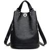 Durable Fashion Women Pu Leather Black Bagpack Female Rucksack Shoulder Bag