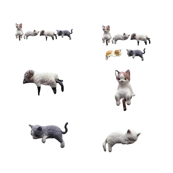 1/2/4 шт. Мини-фигурка кота, приборная панель автомобиля, центральный пульт управления, экран, крепление, спящий, лежащий, сидящий котенок