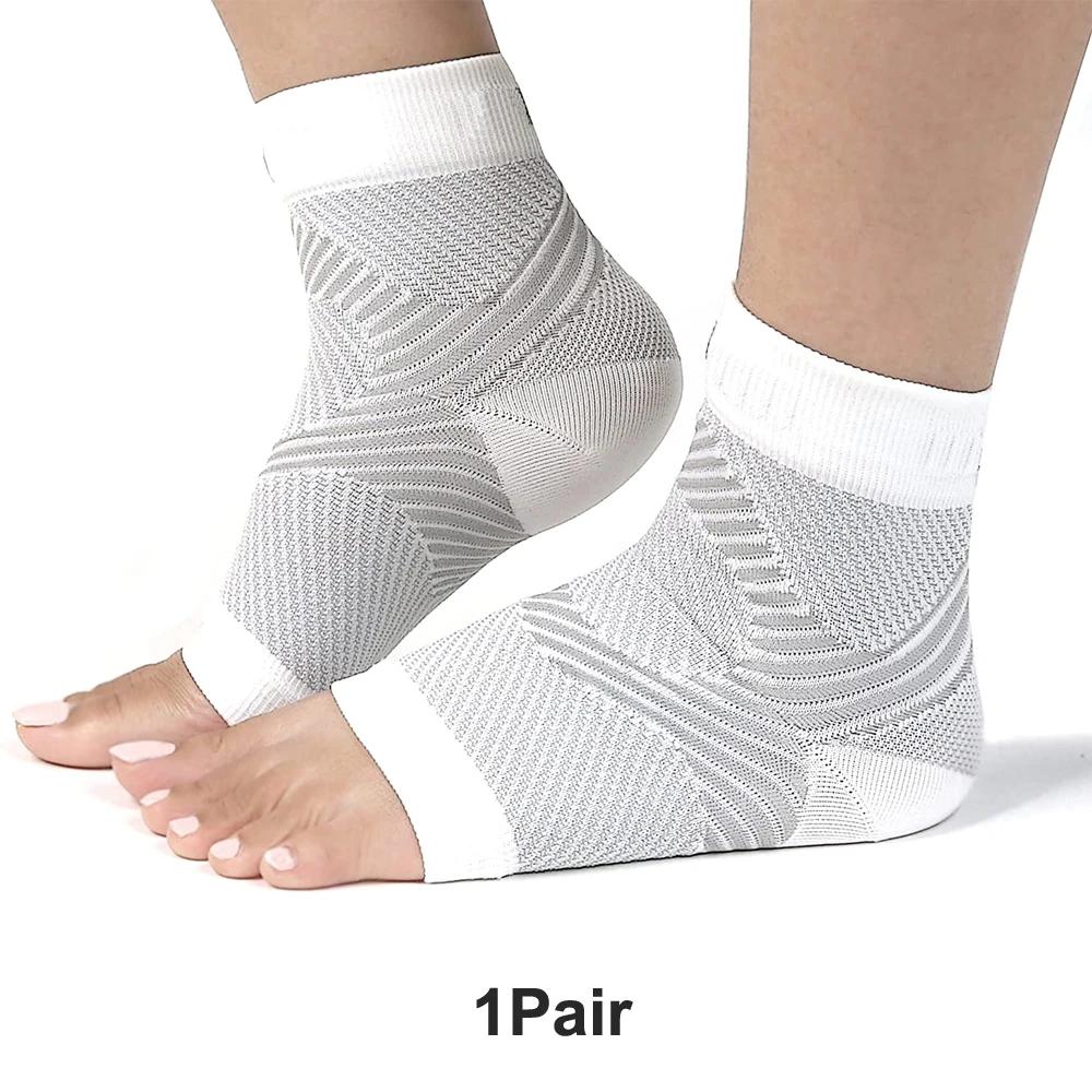 1 Pair Plantar Fasciitis Socks Arch Support Toeless Compression Socks for Men Women Foot Pain Relief Ankle Swelling