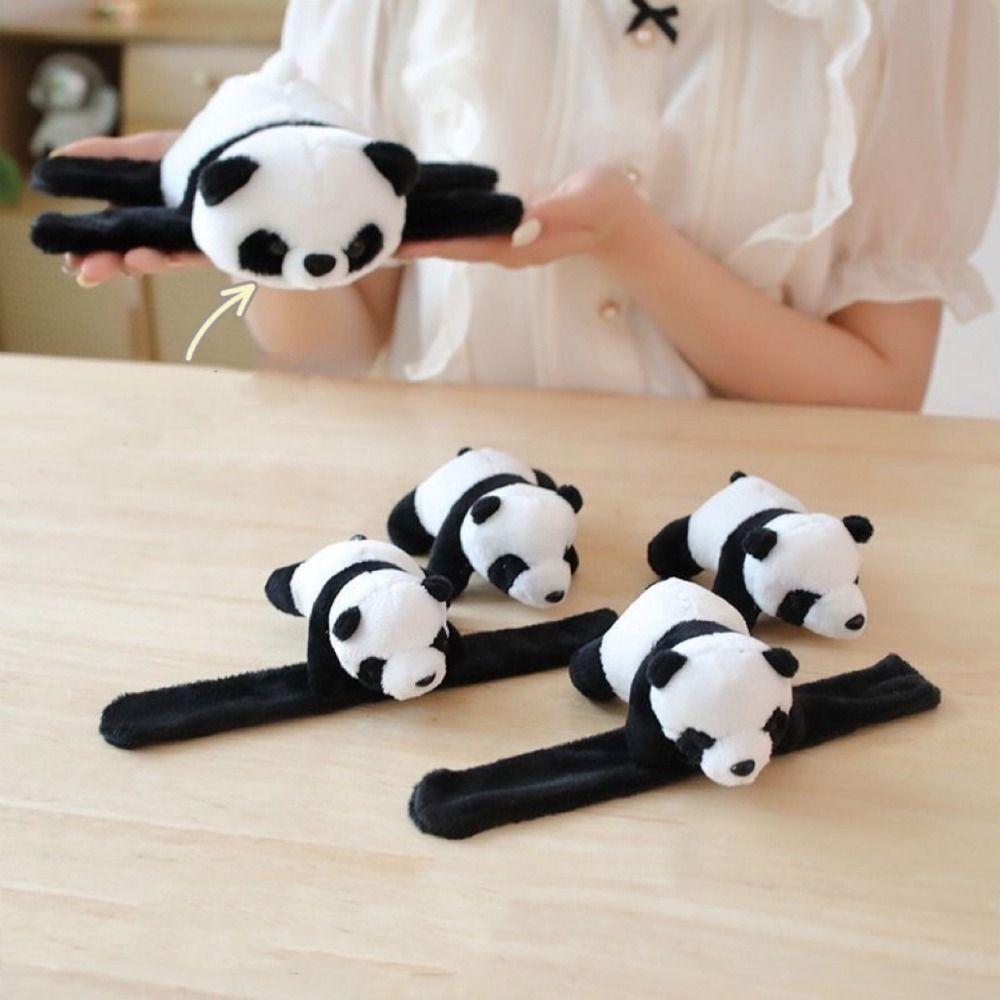 Soft Plush Hand Ring Lightweight Snap Wrap Kawaii Panda Slap Bracelet