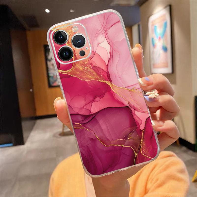 Чехол для телефона Carcasa Funda Для iPhone 16 15 13 14 11 12 Pro Max 16 14 12 13 Pro 15 Plus 16E Мраморный чехол