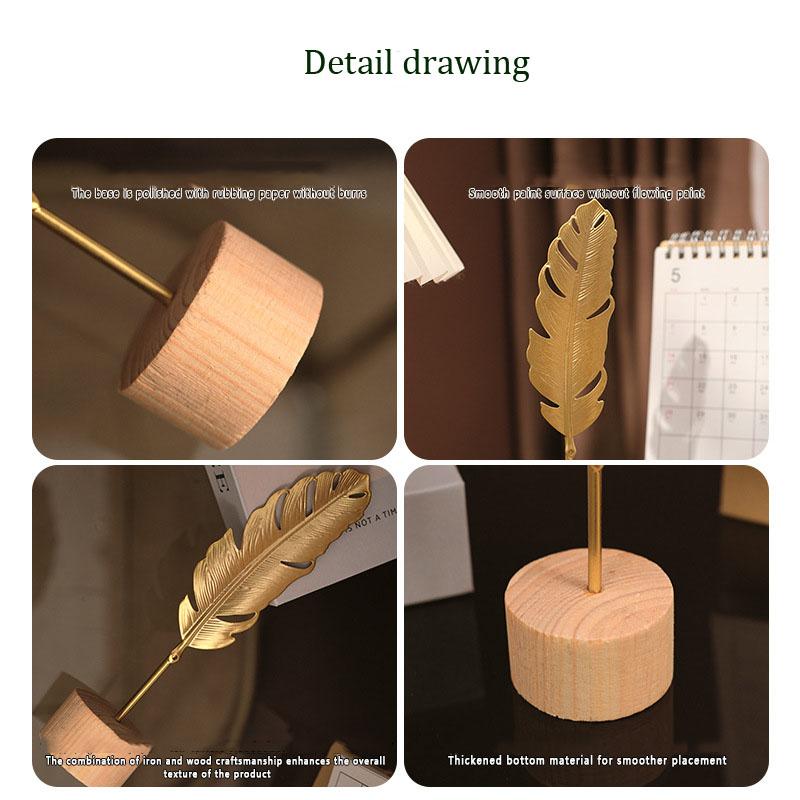 1 шт. Золотые перья листьев гинкго, металлические фигурки, ручные настольные поделки, украшения, реквизит для фотографий, статуи, скульптуры, домашний декор