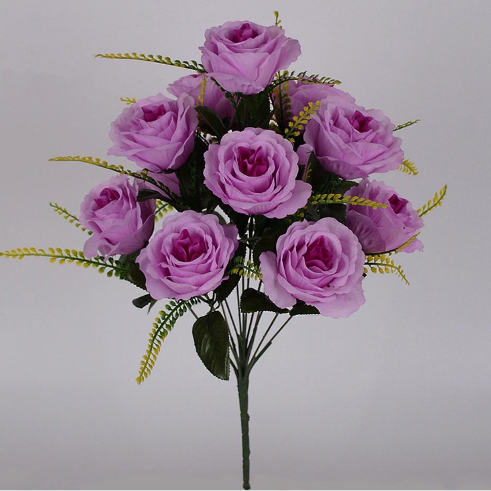 12 Heads Valentine's Day Flowers Mini Crystal Grass Bouquet Natural Simulated Rose  Home Decorative